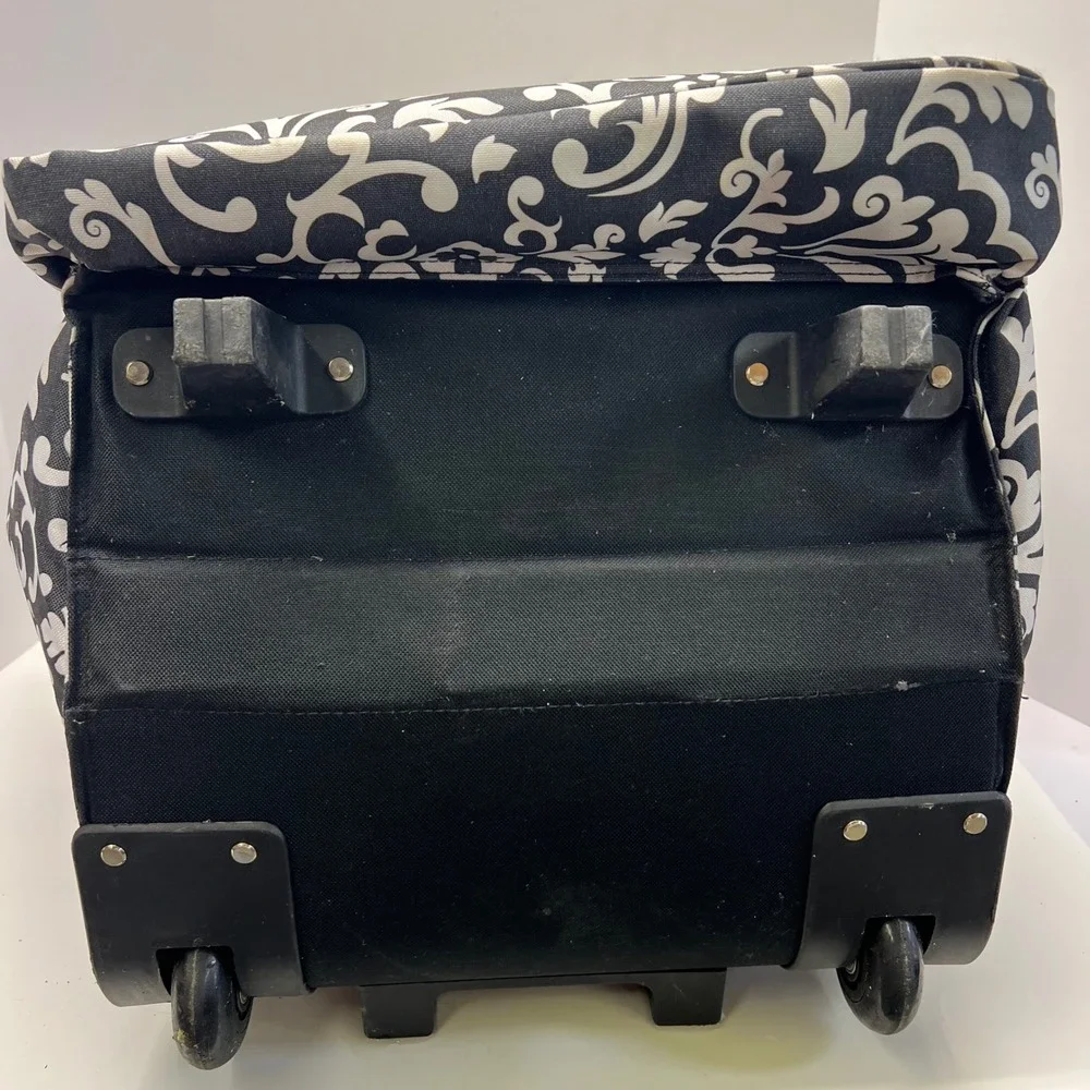 Thirty-One Rolling Thermal Cooler Bag Parisian Pop Damask Insulated Wheeled Tote
